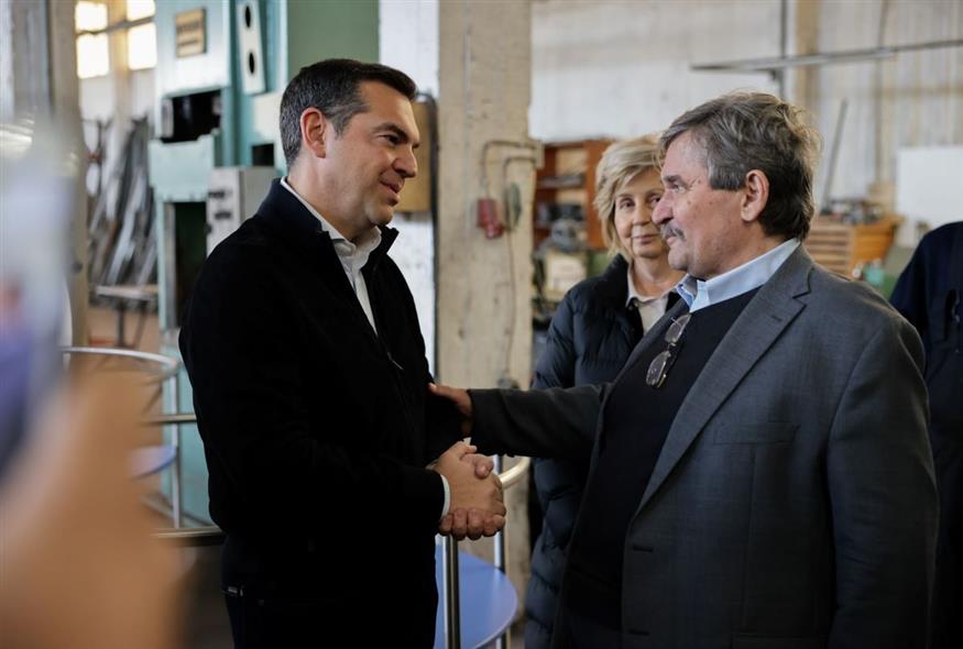 Επίσκεψη Τσίπρα σε βιοτεχνία στο Αιγάλεω/Eurokinissi/Γραφείο Τύπου ΣΥΡΙΖΑ