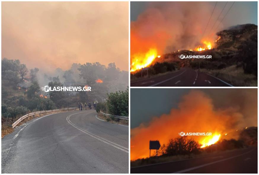 Στιγμιότυποα από τη φωτιά/flashnews