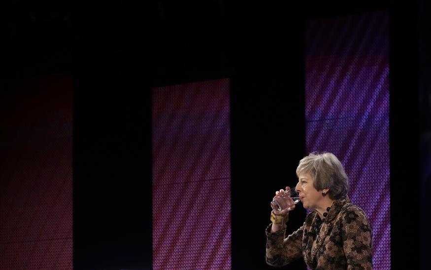 Theresa May/(AP Photo/Kirsty Wigglesworth)