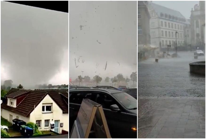 Εικόνες από τα ακραία καιρικά φαινόμενα στη Γερμανία/Twitter