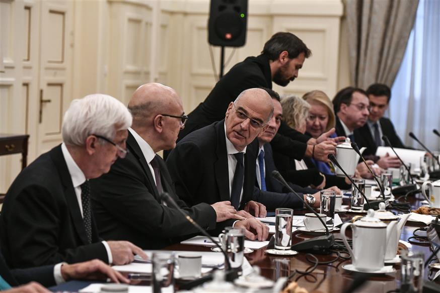 Στιγμιότυπο από τη συνεδρίαση του Συμβουλίου Εξωτερικής Πολιτικής (Copyright: Eurokinissi/Τατιάνα Μπόλαρη)