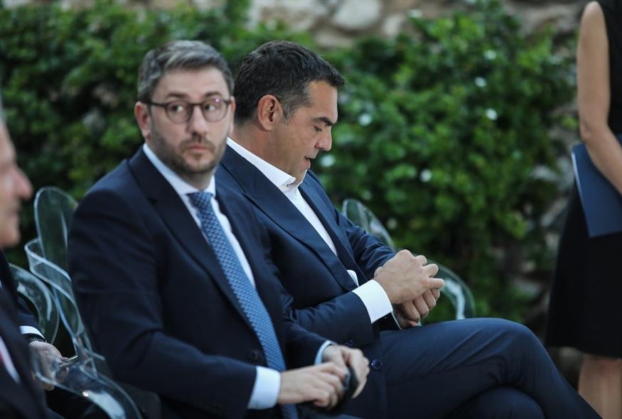 Νίκος Ανδρουλάκης και Αλέξης Τσίπρας στο Προεδρικό Μέγαρο (φωτογραφία αρχείου/ Eurokinissi)