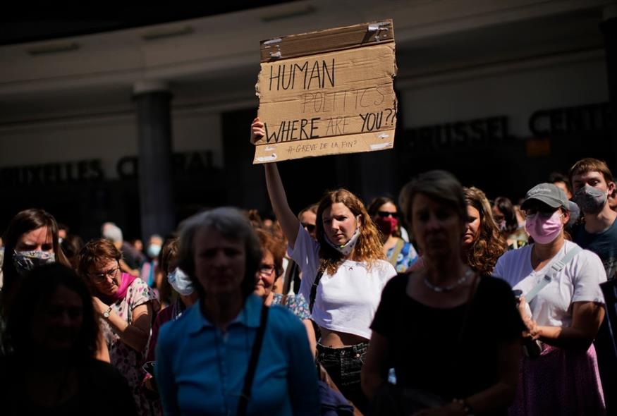 Διαδήλωση στο Βέλγιο (Φωτογραφία αρχείου/AP Photo/Francisco Seco)