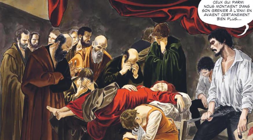 Ο κατά Μίλο Μανάρα, Καραβάτζο την ώρα που ζωγραφίζει τον αριστουργηµατικό του πίνακα «Ο θάνατος της Παρθένου»