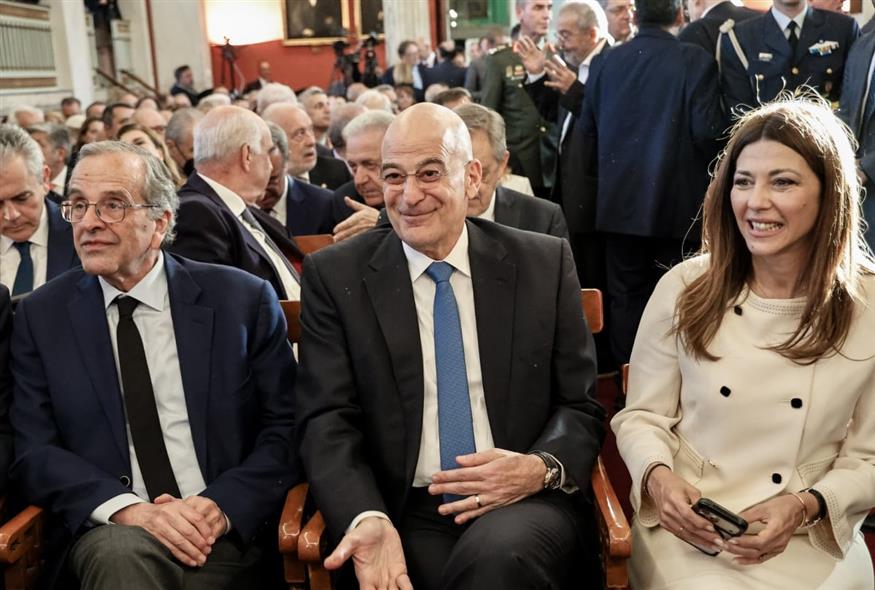 Αντώνης Σαμαράς, Νίκος Δένδιας, Σοφία Ζαχαράκη (ΓΙΑΝΝΗΣ ΠΑΝΑΓΟΠΟΥΛΟΣ/EUROKINISSI)