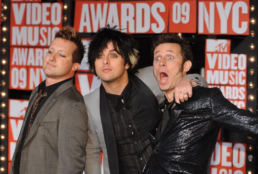 Tre Cool, Billy Joe Armstrong και Mike Dirnt (Copyright: AP Photo/Charles Sykes)