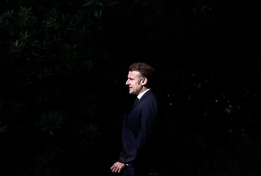 ο Εμανουέλ Μακρόν (Thibaud Moritz, Pool via AP)