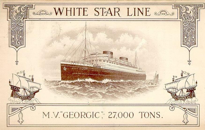 Καρτ ποστάλ με το τελευταίο πλοίο της εταιρείας