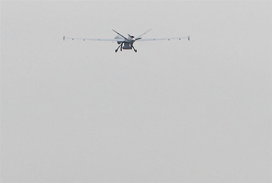 Πτητική επίδειξη πραγματοποίησε πάνω από την αεροπορική βάση της Λάρισας το Μη Επανδρωμένο Αεροσκάφος MQ-9 Ναυτικής Έκδοσης / EUROKINISSI/ΛΕΩΝΙΔΑΣ ΤΖΕΚΑΣ / Φωτογραφία αρχείου