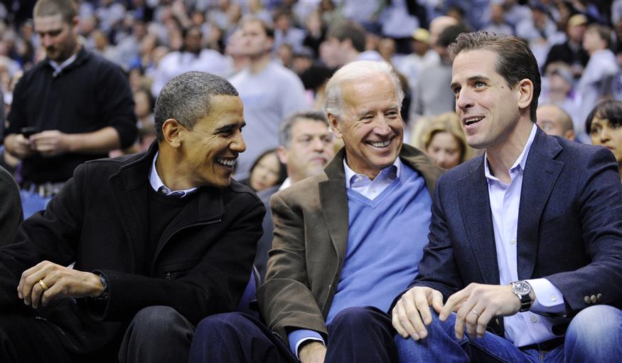 Μπαράκ Ομπάμα, Τζο και Χάντερ Μπάιντεν (Φωτογραφία: AP Photo/Nick Wass, File)