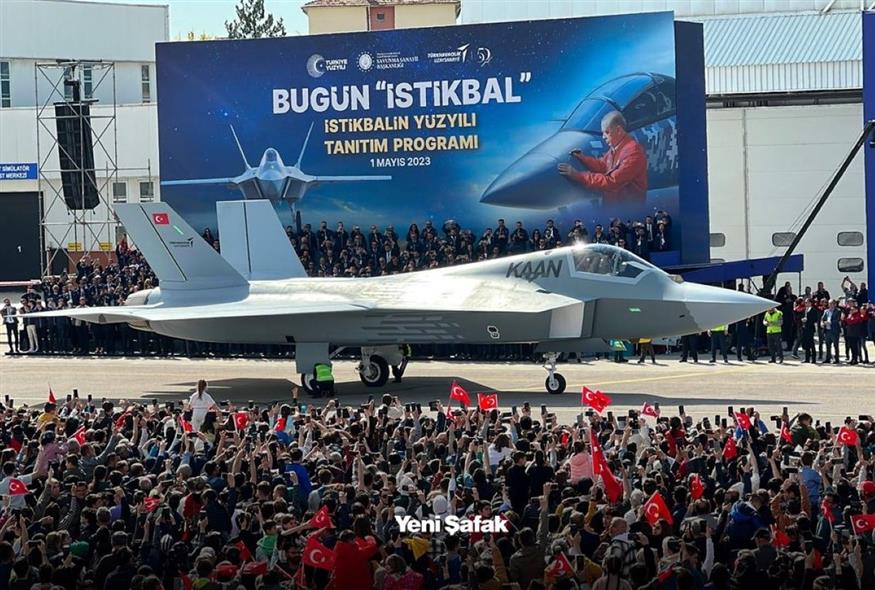 Το εγχώριο μαχητικό που κατασκευάζει η Τουρκία με το όνομα ΚΑΑΝ (Twitter/yenisafak)
