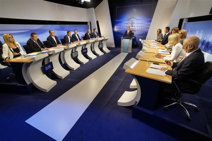 Το ντιμπέιτ των πολιτικών αρχηγών, στις 20 Σεπτεμβρίου 2015 (EUROKINISSI/ΓΡΑΦΕΙΟ ΤΥΠΟΥ ΣΥΡΙΖΑ/ANDREA BONETTI)