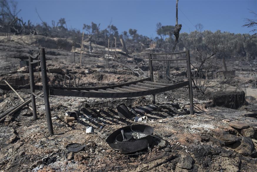 Η Μόρια μετά τη φωτιά (copyright: Associated Press)