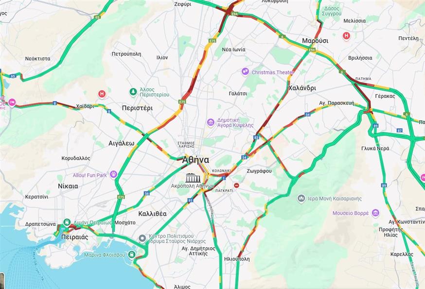 Η κυκλοφορία σήμερα στην Αττική (5/2)