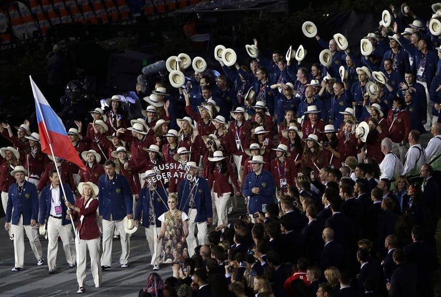 Ο αποστολή της Ρωσίας στην τελετή έναρξης των Ολυμπιακών Αγώνων του Λονδίνου (φωτογραφία αρχείου / Associated Press)
