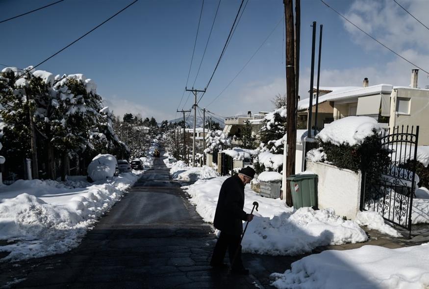 ΧΙΟΝΙΑ ΣΤΗ ΡΟΔΟΠΟΛΗ ΤΟΥ ΔΗΜΟΥ ΔΙΟΝΥΣΟΥ (ΜΙΧΑΛΗΣ ΚΑΡΑΓΙΑΝΝΗΣ/EUROKINISSI)