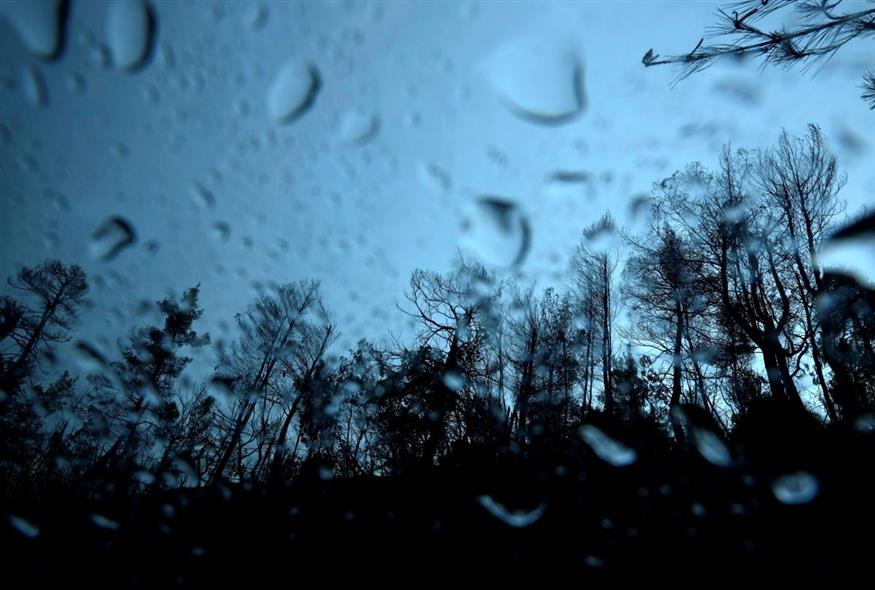 Βροχερός καιρός στην Εύβοια (AP Photo/Petros Karadjias)