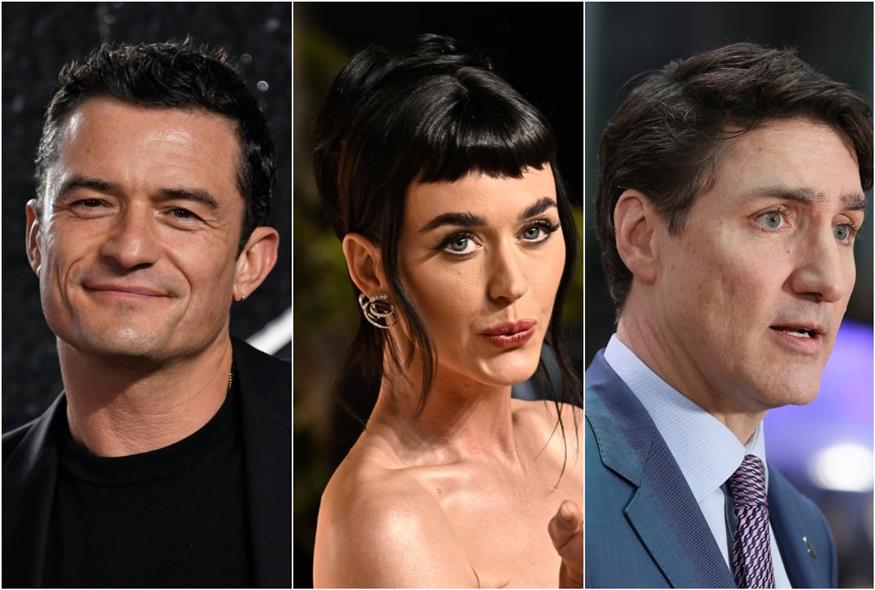 Ορλάντο Μπλουμ - Κέιτι Πέρι - Τζάστιν Τριντό (AP)