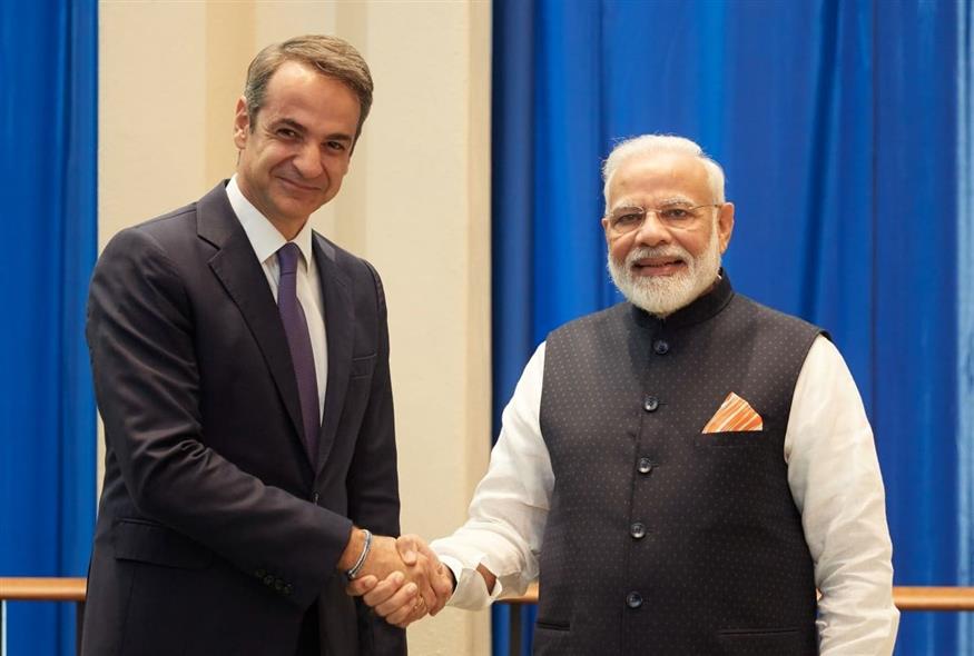 Συνάντηση του Έλληνα πρωθυπουργού με τον Ινδό ομόλογό του στην έδρα του ΟΗΕ στη Νέα Υόρκη (Eurokinissi)