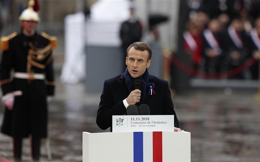 Ο γάλλος πρόεδρος (AP Photo/Francois Mori, Pool)
