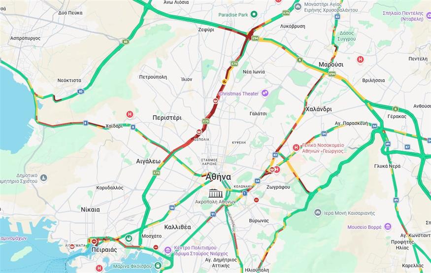 Η κυκλοφορία σήμερα στην Αττική (30/3)