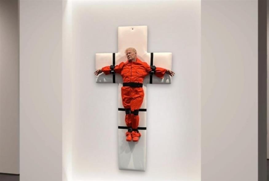 To γλυπτό του καλλιτέχνη Μέισον Στορμ που απεικονίζει τον Ντόναλντ Τραμπ (galeriegleis4.com)