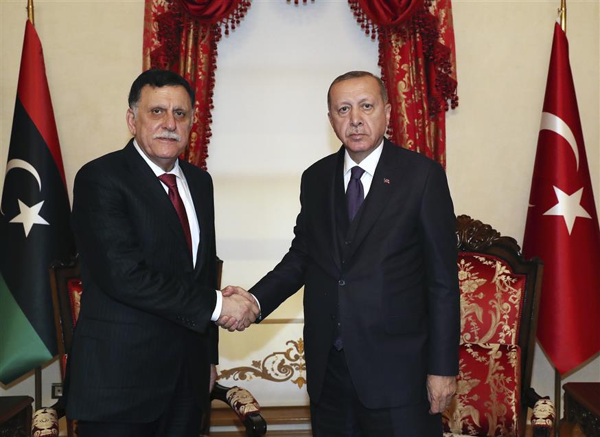 Τουρκία - Λιβύη/(Turkish Presidency via AP, Pool)