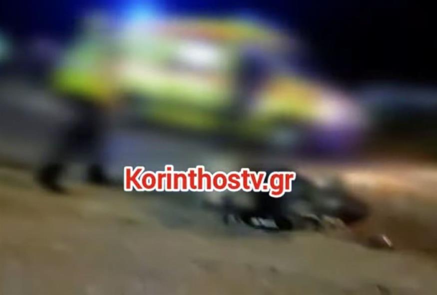 Ένας νεκρός και ένας τραυματίας σε αιματηρό τροχαίο στο Βραχάτι Κορινθίας (Video Capture)