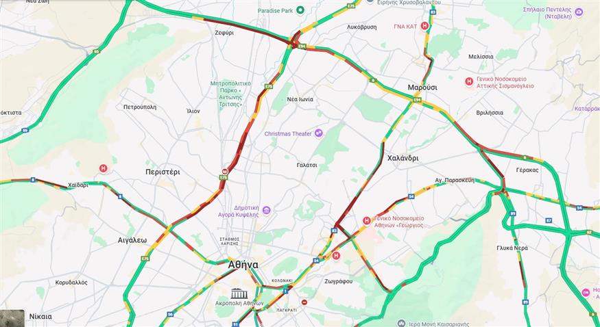 Η κυκλοφορία σήμερα στην Αττική (17/12)
