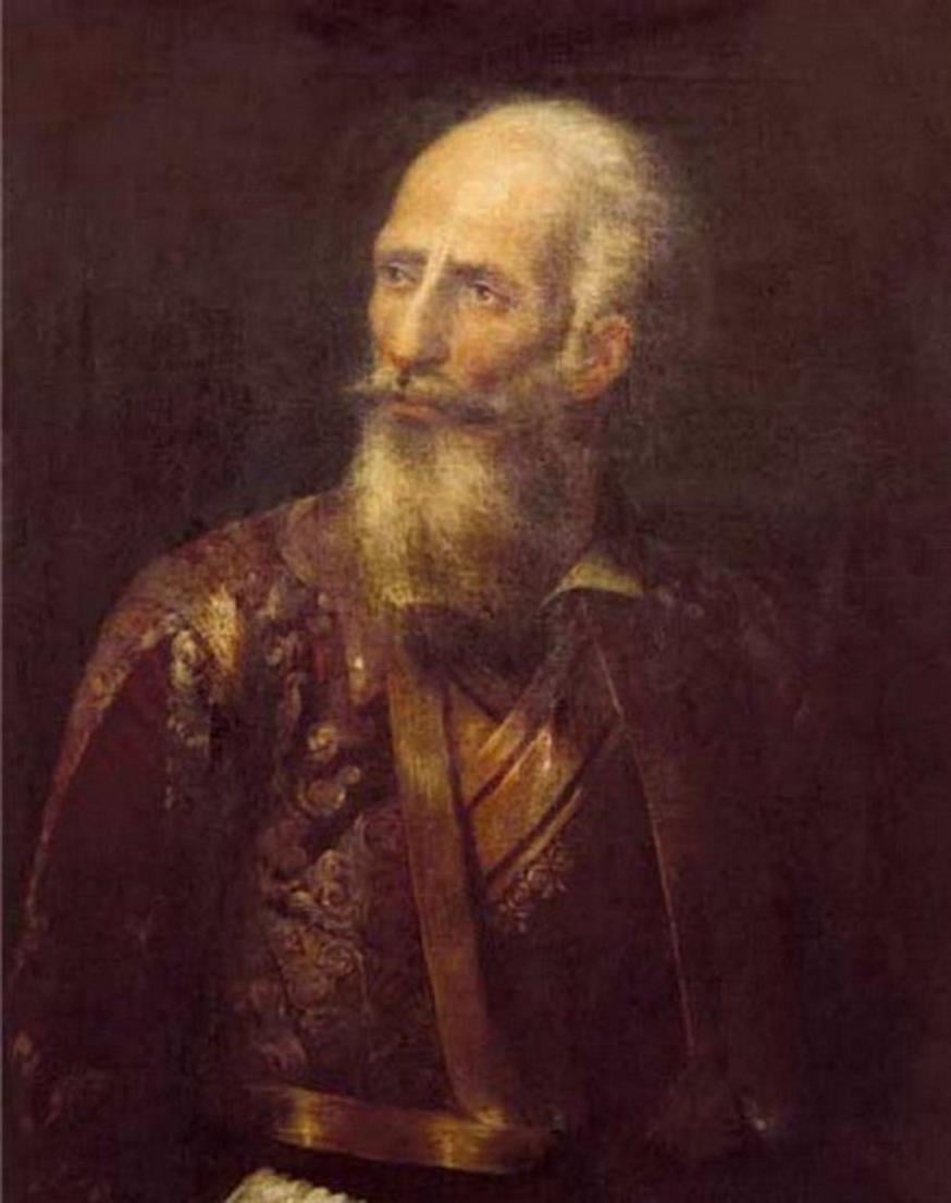 Ο Στρατηγός Μακρυγιάννης στα τελευταία χρόνια της ζωής του. Πίνακας του Αιμίλιου Προσαλέντη.