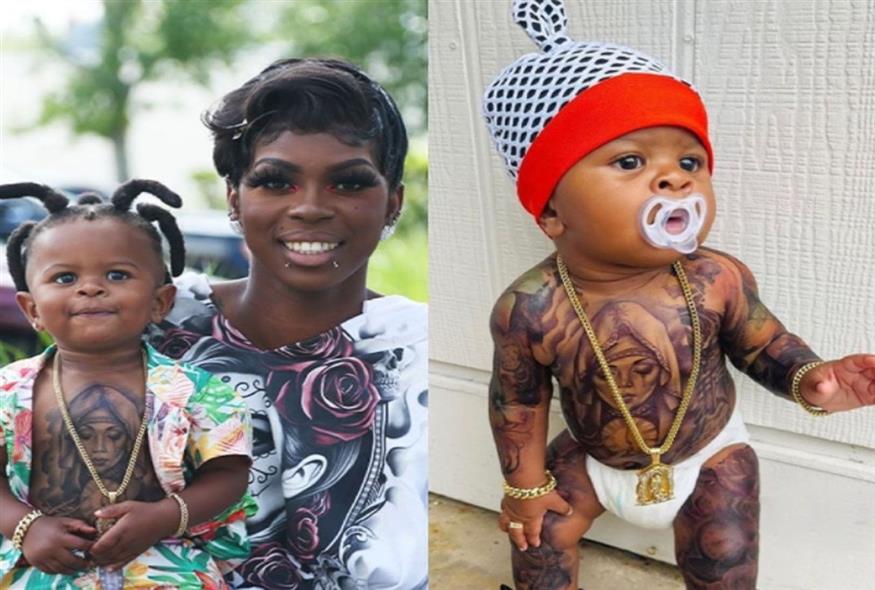 Μητέρα κάλυψε το σώμα του γιου της με τατουάζ/Instagram/nuggetworld561