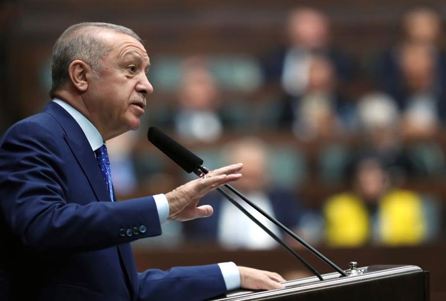 Ο Ρετζέπ Ταγίπ Ερντογάν στην Άγκυρα / Turkish Presidency via AP Photo