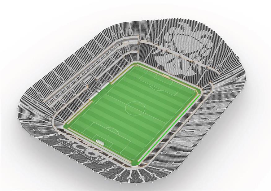 Τρισδιάστατος σχεδιασμός των κερκίδων του γηπέδου