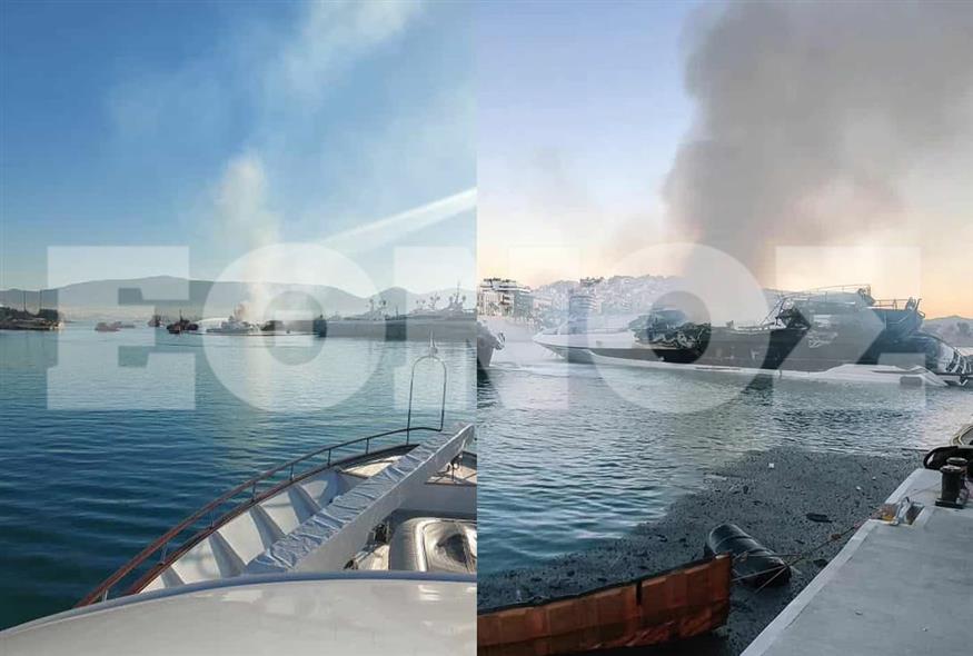Φωτιά στη Μαρίνα Ζέας / ethnos.gr