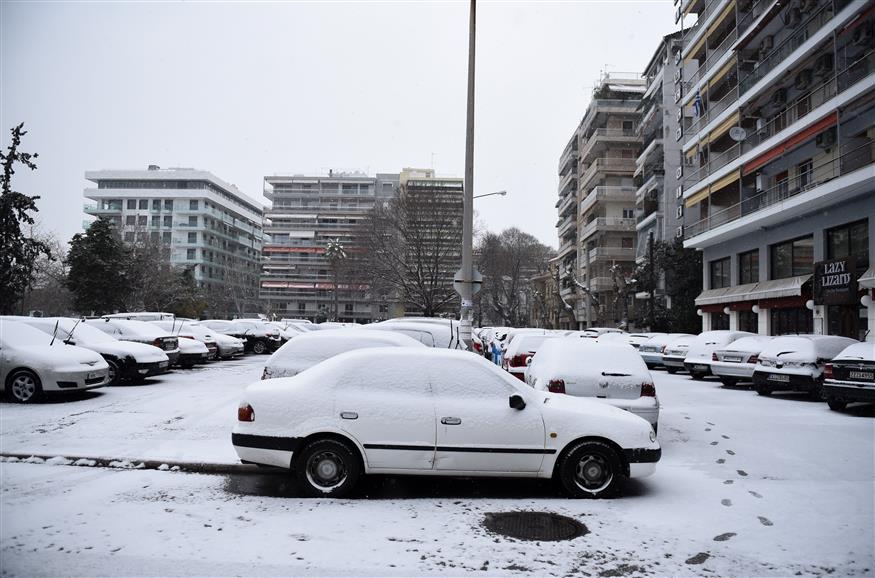 Χιόνια στη Θεσσαλονίκη (Copyright: Intime)