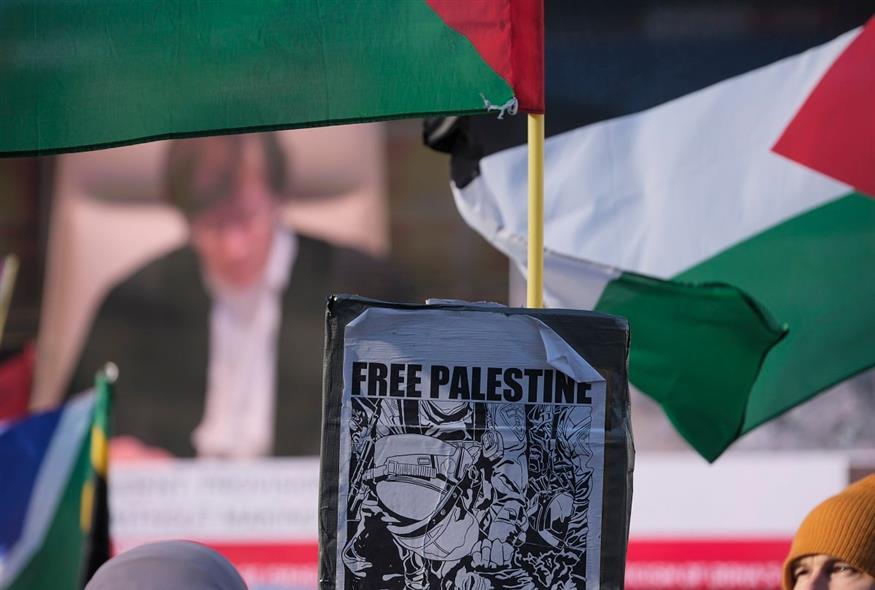 Εκδίκαση της αγωγής της Ν. Αφρικής κατά του Ισραήλ για γενοκτονία εις βάρος των Παλαιστινίων (AP Photo)