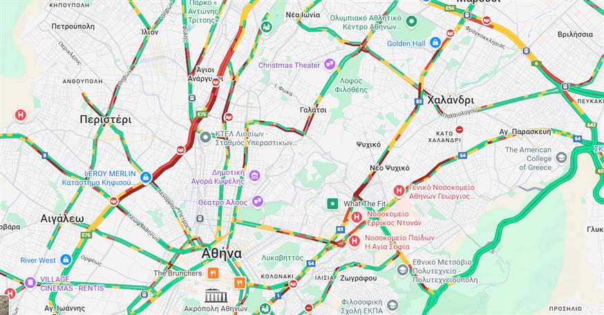 Κυκλοφορία σήμερα στην Αττική (2/12)