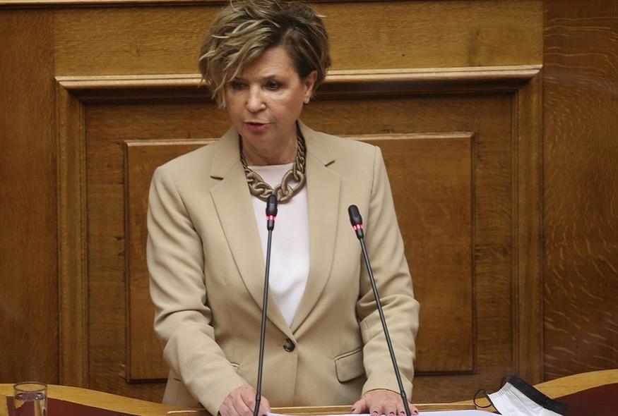 Η γραμματέας της κοινοβουλευτικής ομάδας του ΣΥΡΙΖΑ, Όλγα Γεροβασίλη (Eurokinissi)