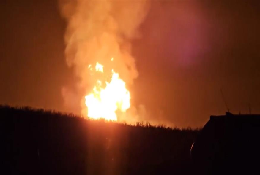 έκρηξη αγωγού φυσικού αερίου στη Ρουμανία/video capture twitter