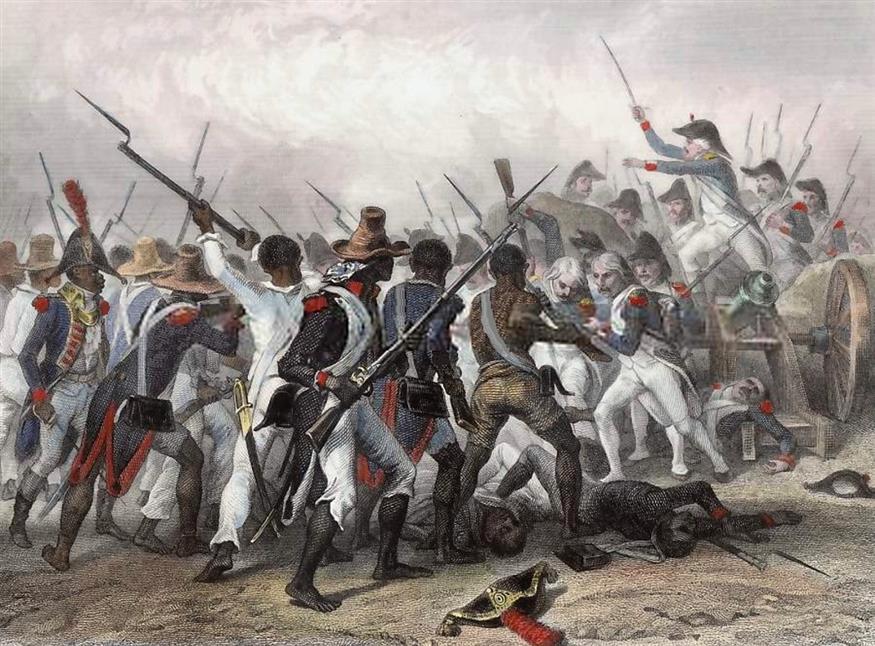 Πίνακας που απεικονίζει την Επανάσταση των δούλων στην Αϊτή