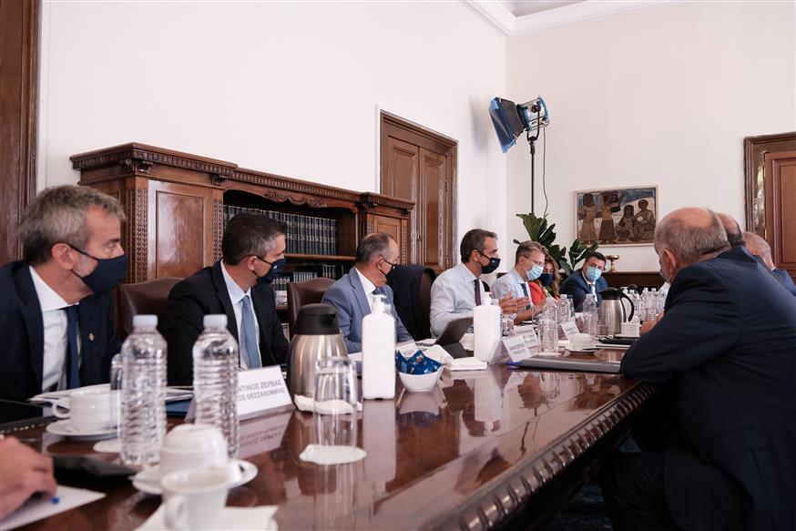 Επίσκεψη του πρωθυπουργού Κυριάκου Μητσοτάκη στην Θεσσαλονίκη, στα πλαίσια της προετοιμασίας του Thessaloniki Helexpo Forum - Σύσκεψη με φορείς και αρμόδιους υπουργούς (EUROKINISSI)
