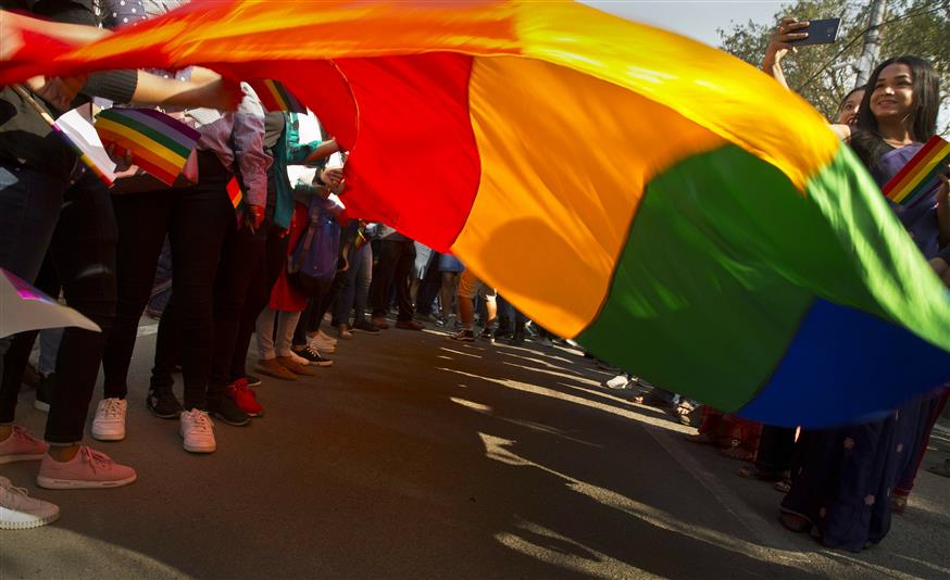 Gay pride/(AP Photo/Anupam Nath)