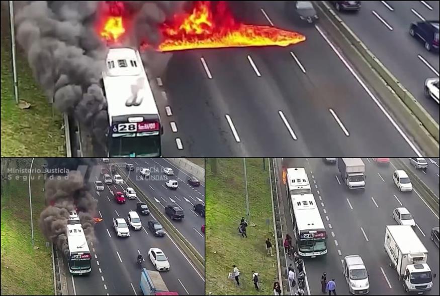Φωτιά σε λεωφορείο στο Μπουένος Άιρες (Screenshots)