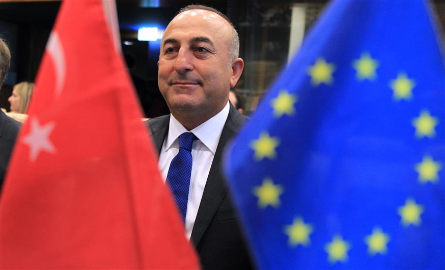 Ο Τούρκος υπουργός Εξωτερικών Μεβλούτ Τσαβούσογλου/(AP Photo/Yves Logghe)