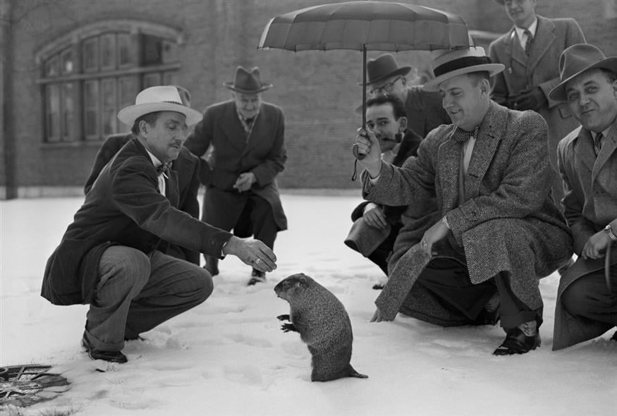 Φωτογραφία αρχείου από την Ημέρα της Μαρμότας του 1954 (AP Photo/Dwayne Newton)