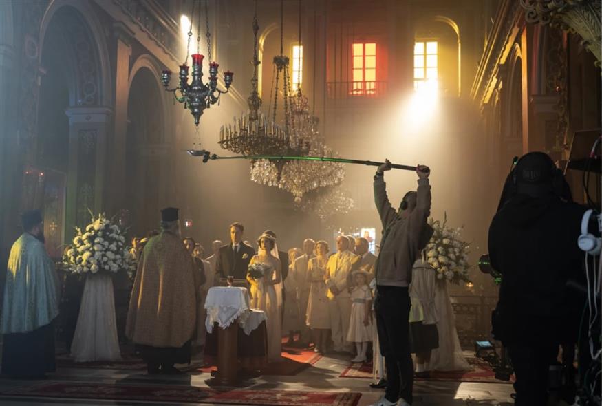 Στιγμιότυπο από τα γυρίσματα της «Μεγάλης Χίμαιρας» (Copyright: Δημήτρης Πογιαντζής)