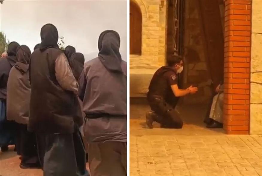 Μοναχές αρνούνται να εκκενώσουν το μοναστήρι στη Μάνδρα (Video Capture)