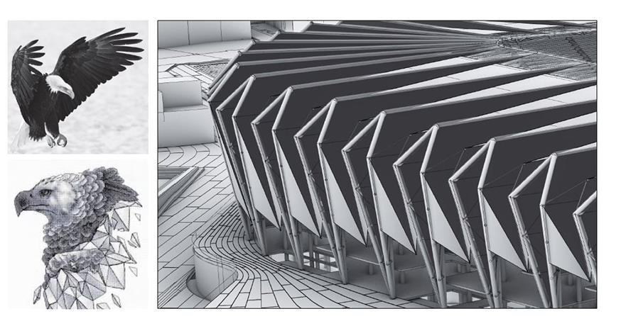 Ο αετός ως πρόταση της εξωτερικής όψης του γηπέδου