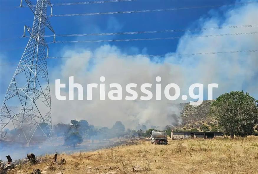 Φωτιά στον Ασπρόπυργο (thriassio.gr)