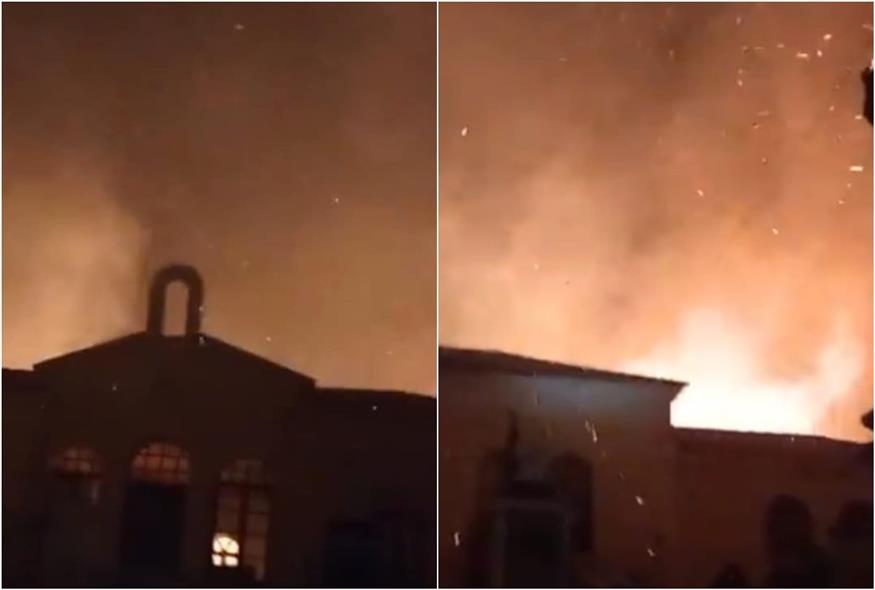 Φωτιά στο χωριό Λάερμα (Facebook/Rodos live news 24h)